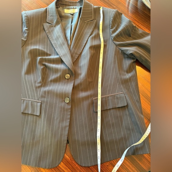 TAHARI ARTHUR S. LEVINE Women Plus Career Pant Suit Size 20W Brown Pinstriped - Picture 11 of 16